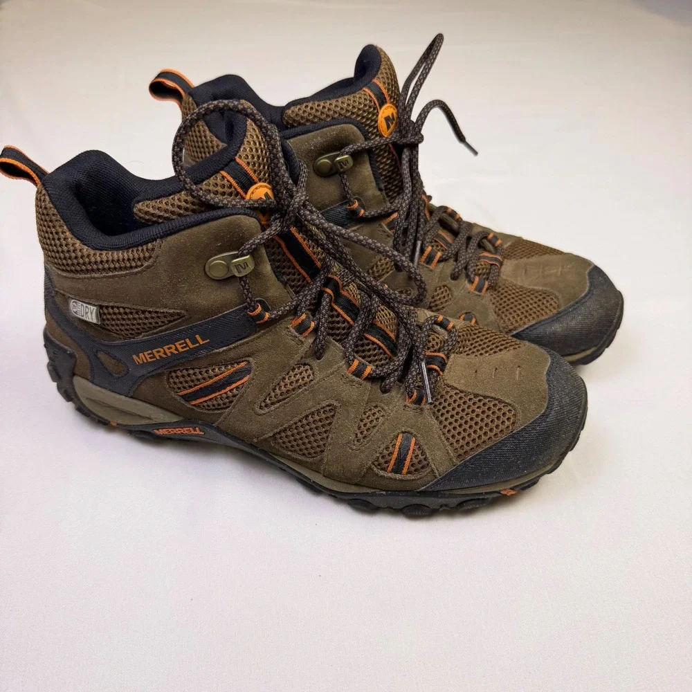 Merrell Alverstone Mid Waterproof Hiking Boots Mens 8‎ Brown Trail J375804C